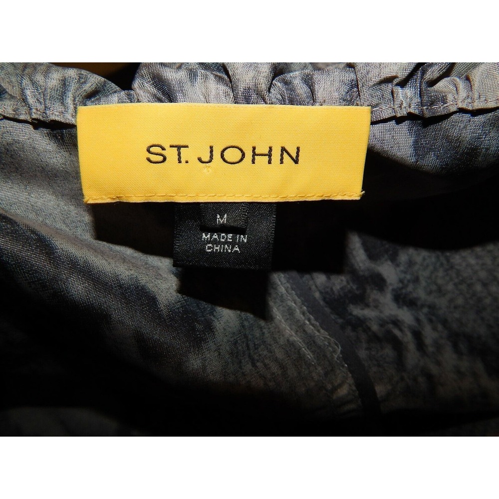 St John sz M Gray Beige Python Print‎ Full Zip Jacket - Picture 5 of 5